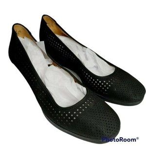 * Naturalizer 9.5M N5Style: Becky Solid Black Comfort Wedge Slip on Heels
